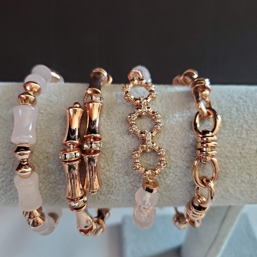 Bomb Party Heart in Your Hands Spring Stack 2025 Rose Gold Plating 4 Bracelets
